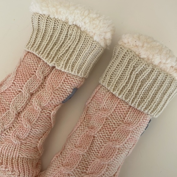 Jane and Bleecker || Cozy Pink Socks with Non-Slip Bottoms - Picture 3 of 8